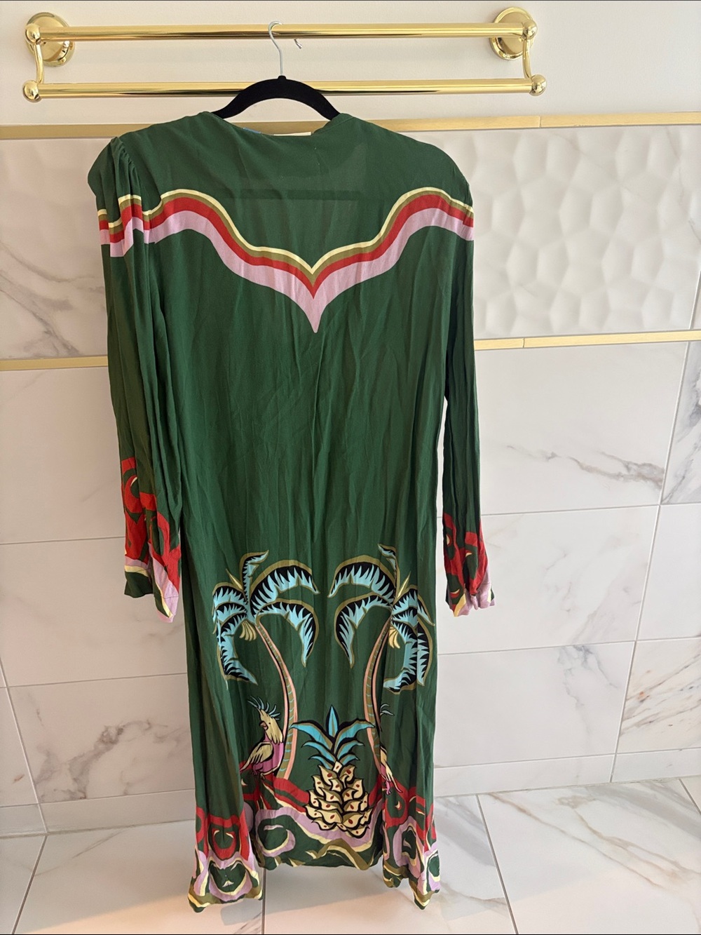 FARM Rio Green Maxi Dress with Red Floral & Blue Accents - Picture 6 of 6